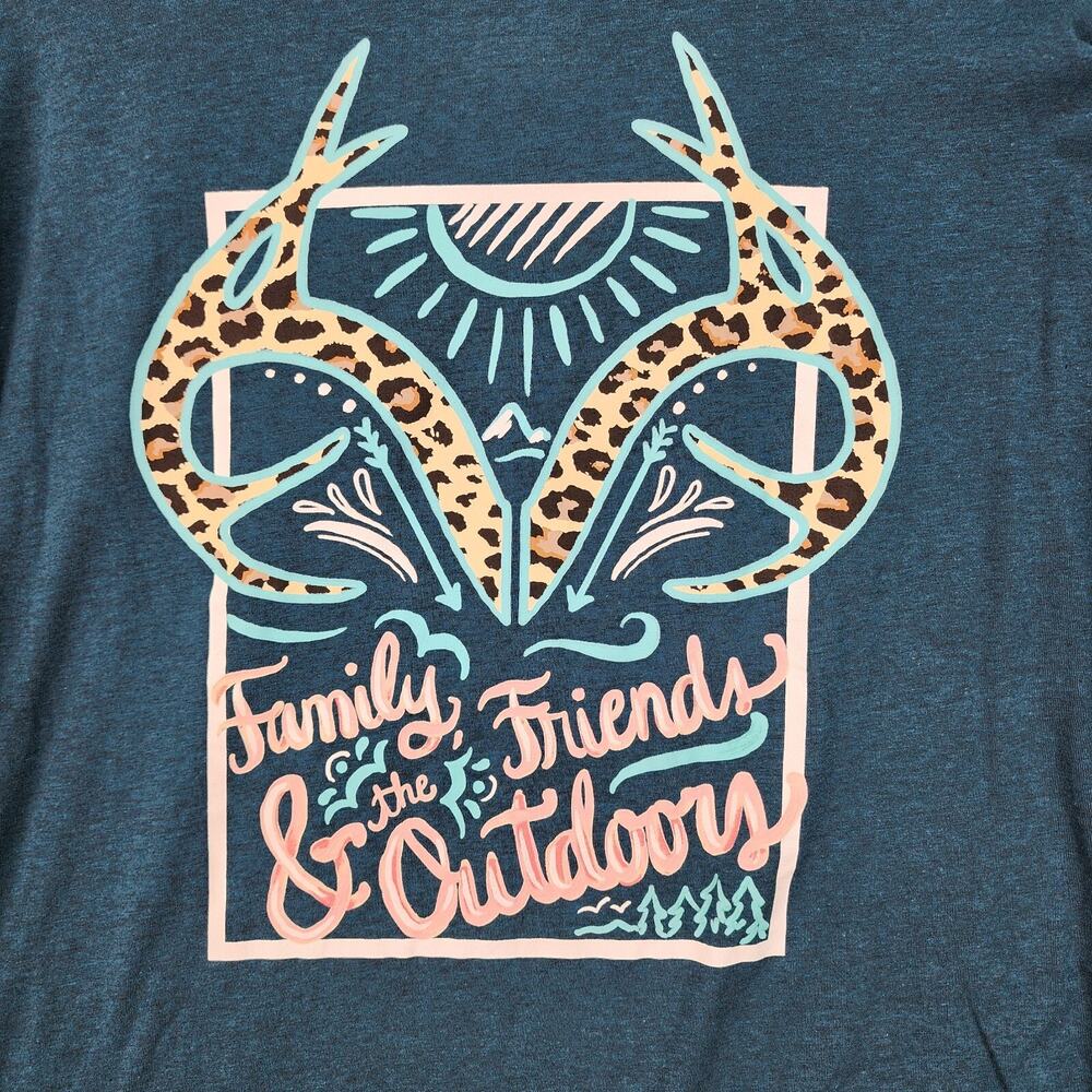 NWT Realtree Women’s XL Long Sleeve Blue T-Shirt Deer Antlers Logo Outdoor Camp - Picture 5 of 9